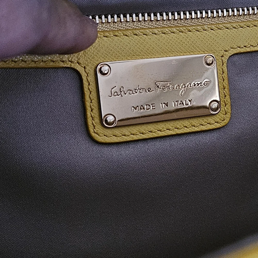 Women's Salvatore Ferragamo Yellow Vara Chain Crossbody Bag - Picture 6 of 16